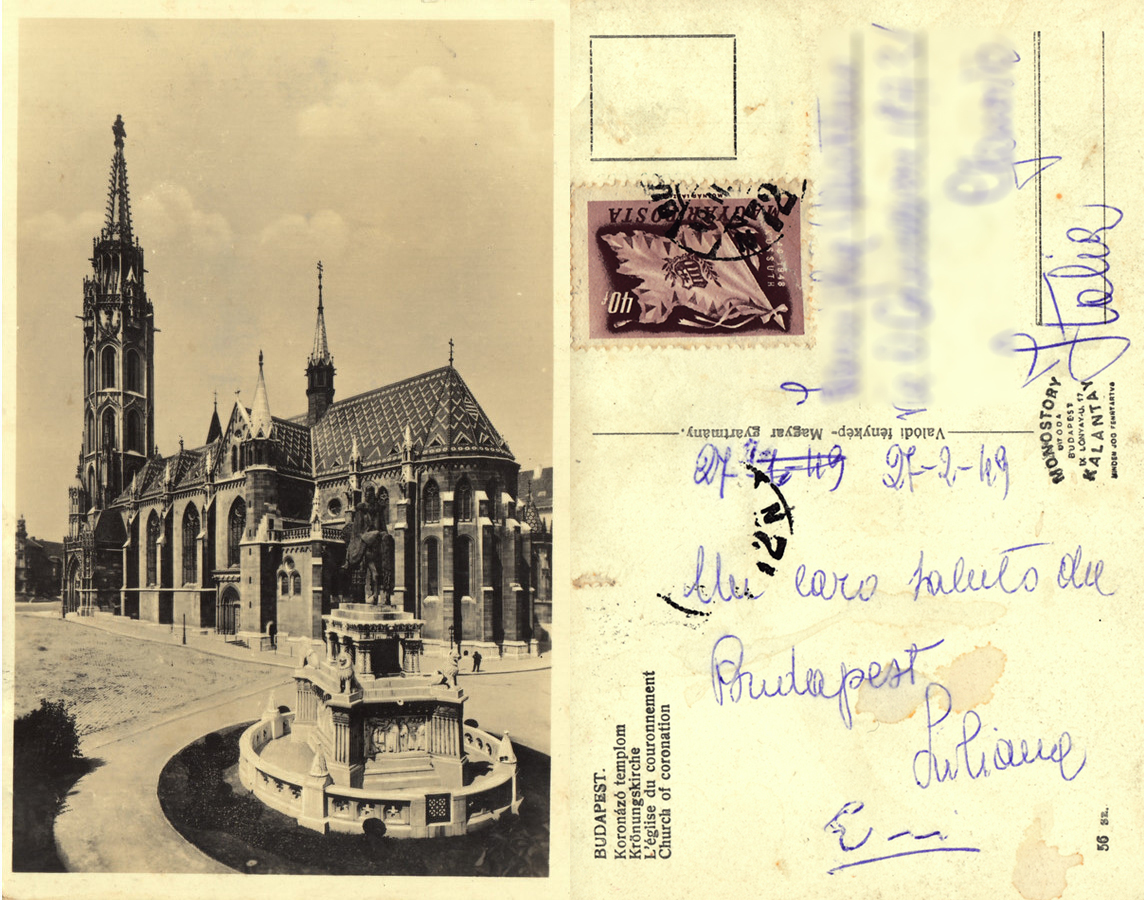 Budapest. Koronazo templon. Viaggiata 1949