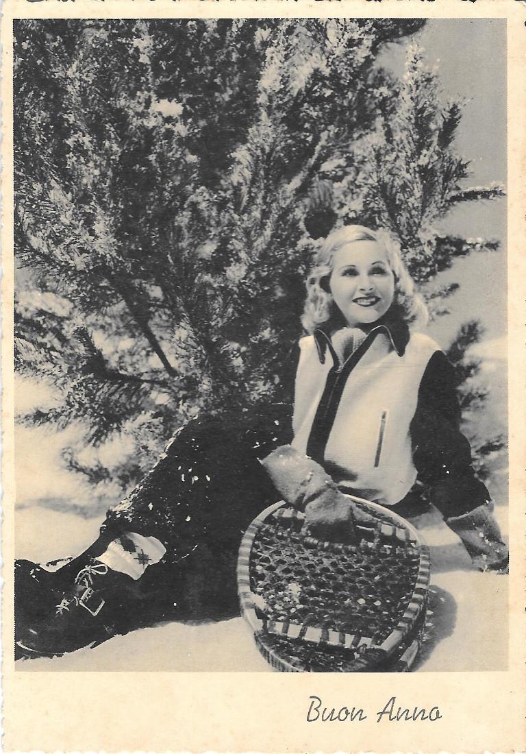 Buon Anno. Ragazza con racchette da neve. Ed. Cecami. Non …