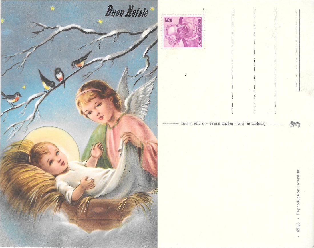 Buon Natale. Bambino con angelo. Non viaggiata