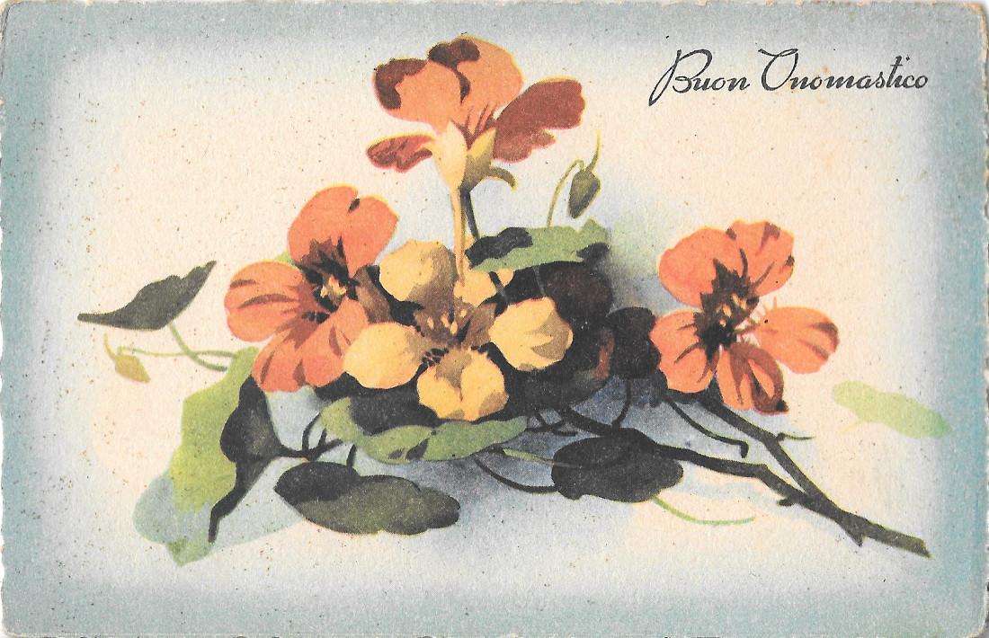 Buon onomastico. Fiori Non viaggiata