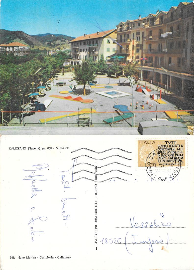Calizzano (SV). Mini-Golf. Viaggiata 1977