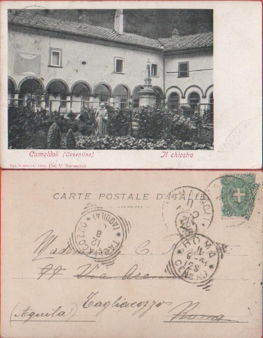 Camaldoli (AR). Il Chiostro. Viaggiata 1912