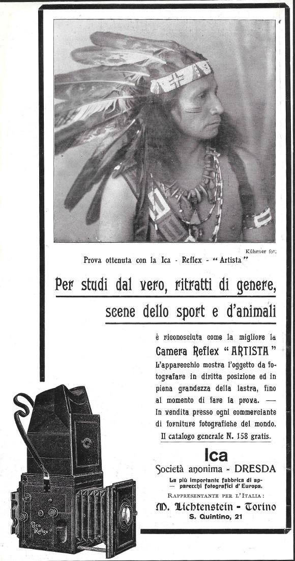 Camera Reflex Artista. Ica Società aninima Dresda. Advertising 1912