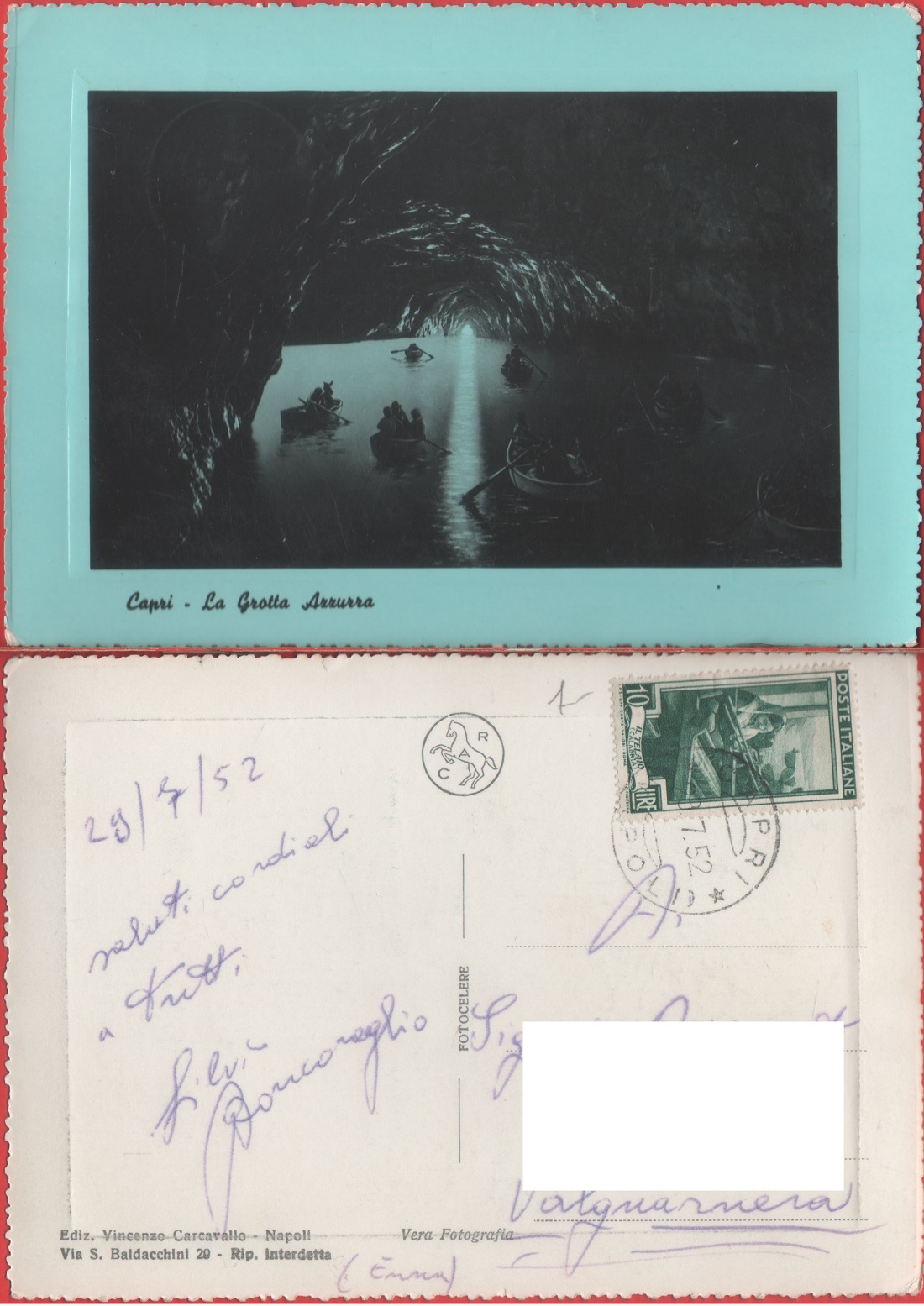 Capri. Grotta Azzurra. Viaggiata 1952