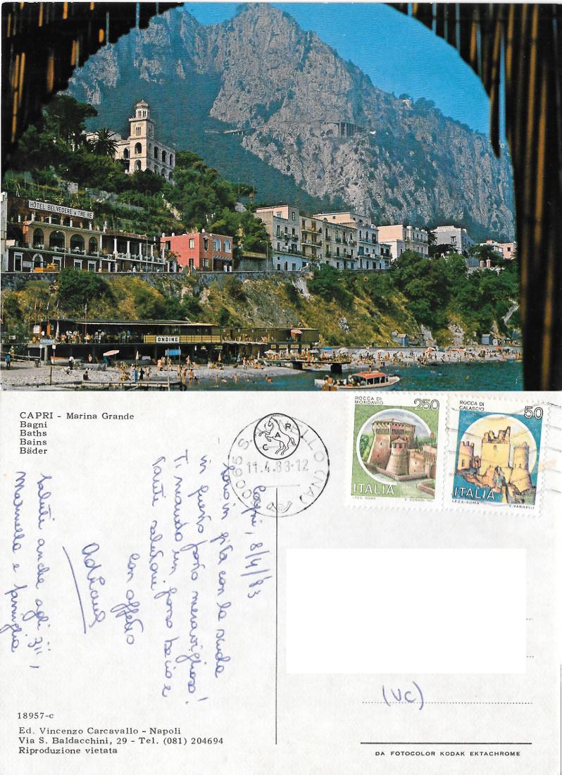 Capri. Marina Grande. Viaggiata 1983