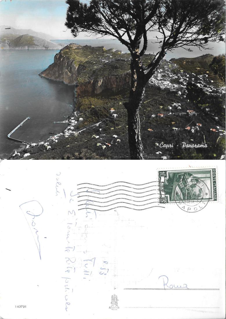 Capri. Panorama. Viaggiata 1953