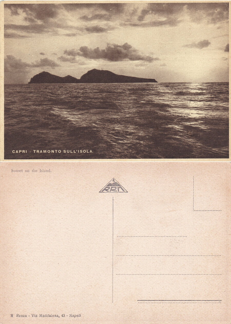 Capri. Tramonto sull'isola. Non viaggiata