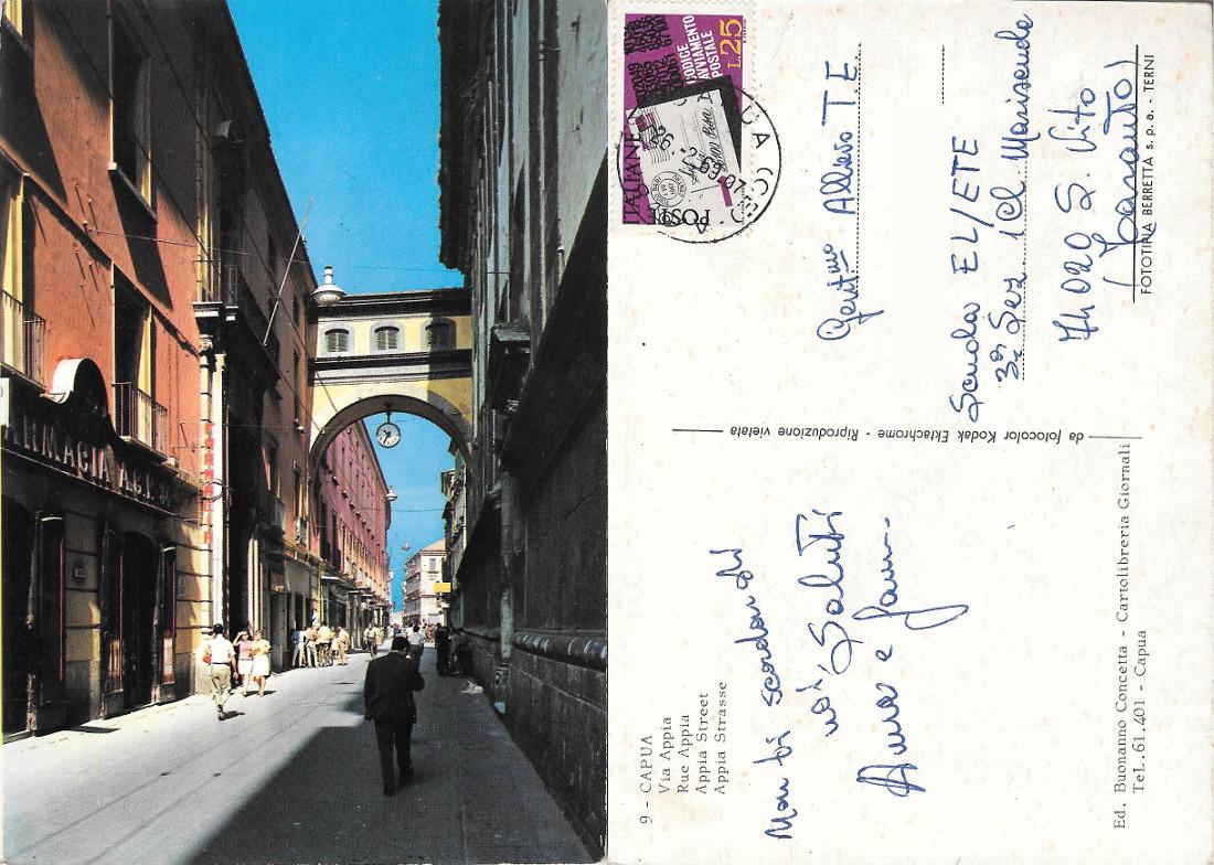 Capua. Via Appia. Viaggiata 1969