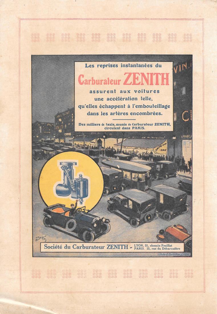 Carburateur Zenith. Pubblicità 1926