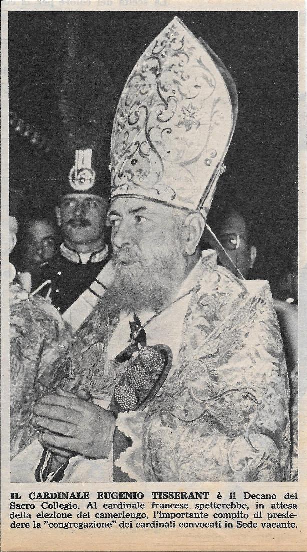 Cardinale Eugenio Tisserant. Stampa 1956