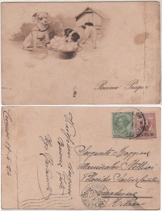 Cartolina - Buona Pasqua - Viaggiata 1924