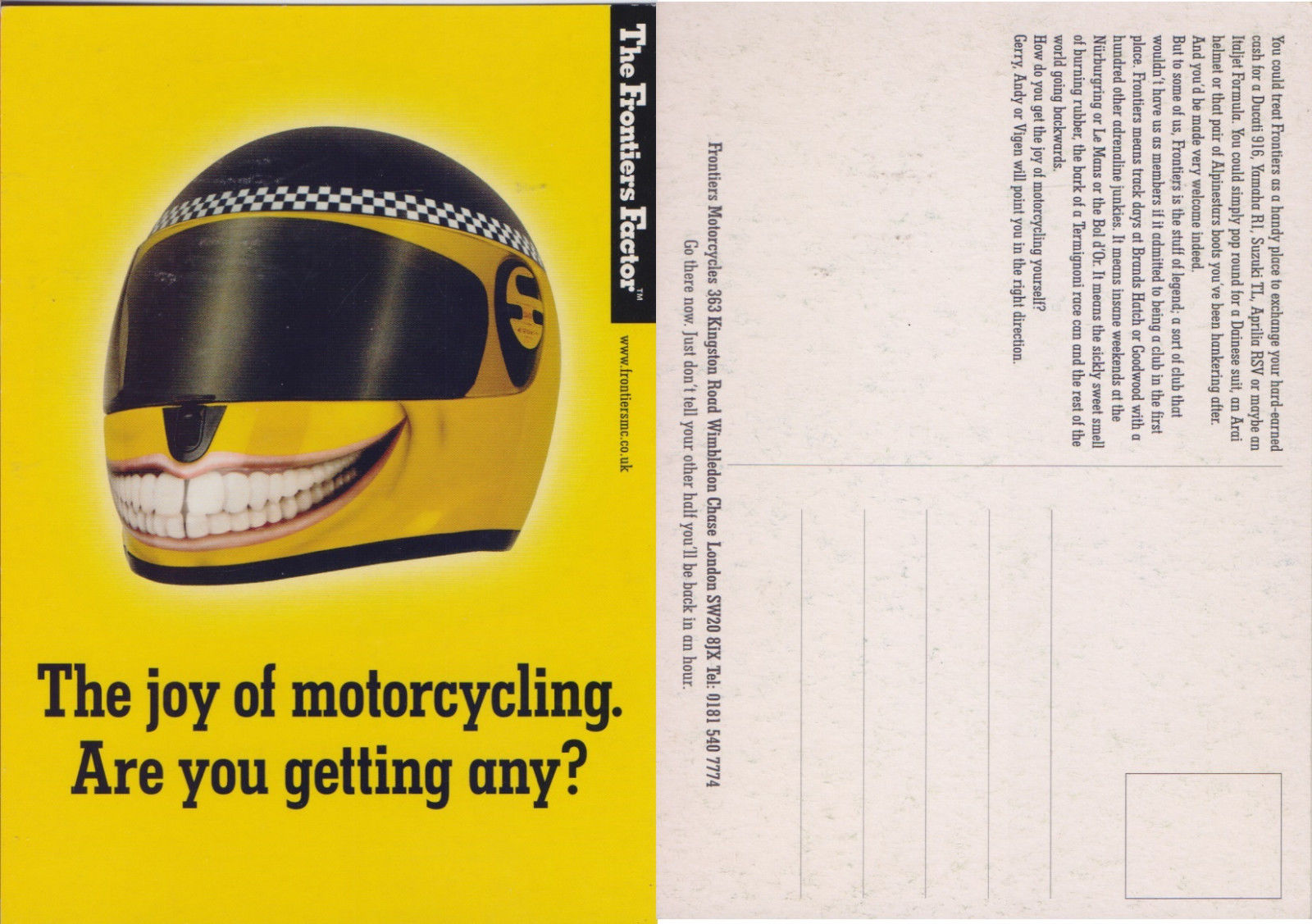 Cartolina - Frontiers Motorcycles London