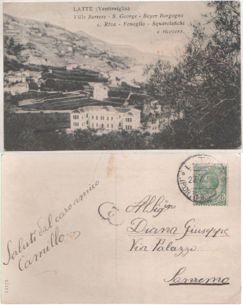 Cartolina - Latte (Ventimiglia). Viaggiata