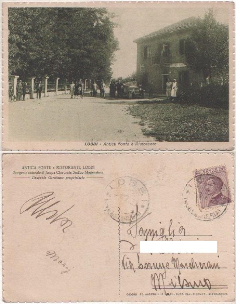 Cartolina - Lobbi. Antica fonte e ristorante - Viaggiata