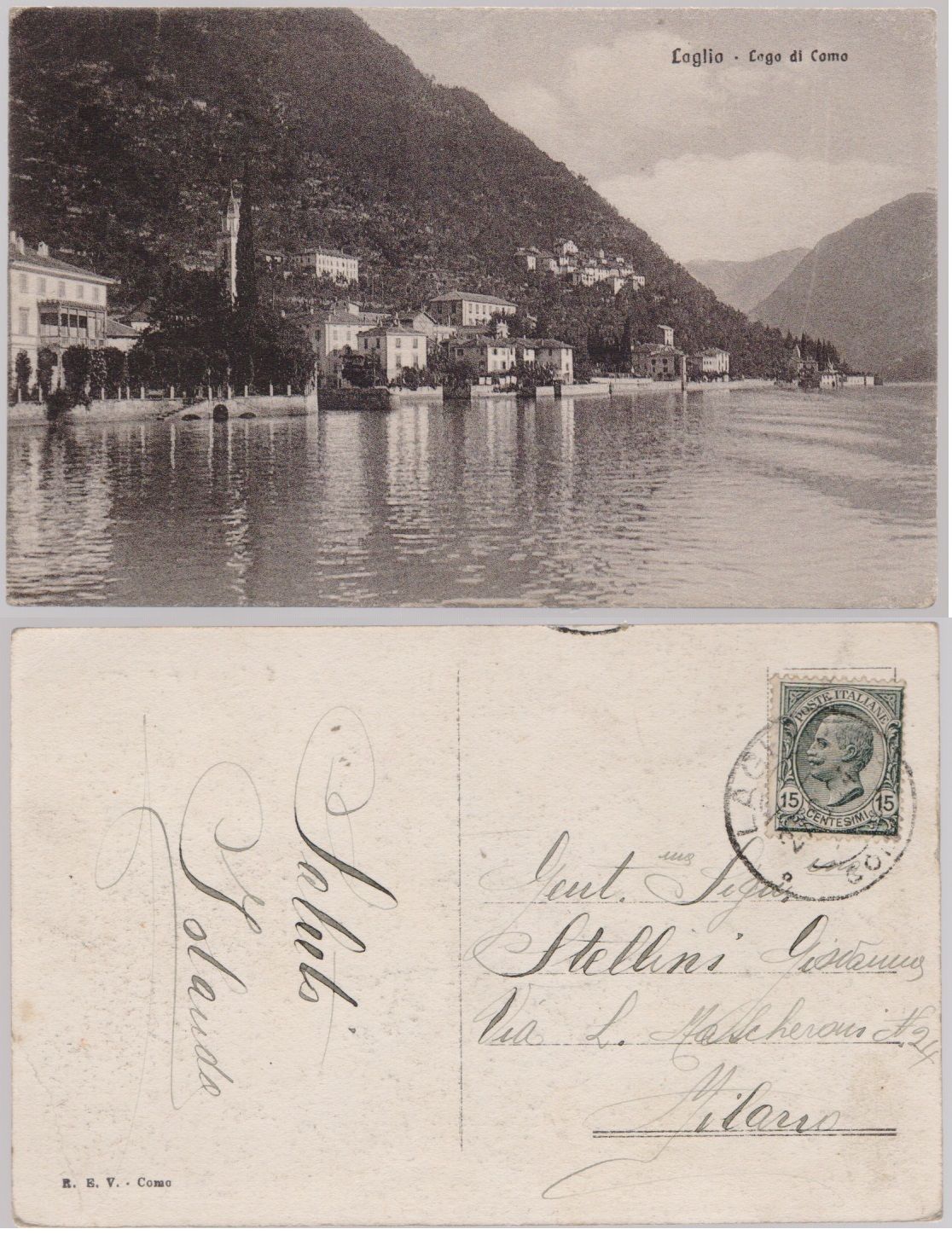 Cartolina - Loglio. Lago di Como. Viaggiata 1924