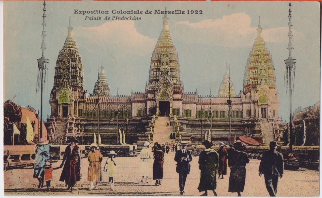 Cartolina - Marseille. Exposition Coloniale 1922. Palais de l´Indochine. Animata