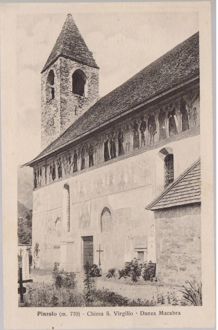 Cartolina - Pinzolo (m. 770) Chiesa S. Virgilio - Danza …