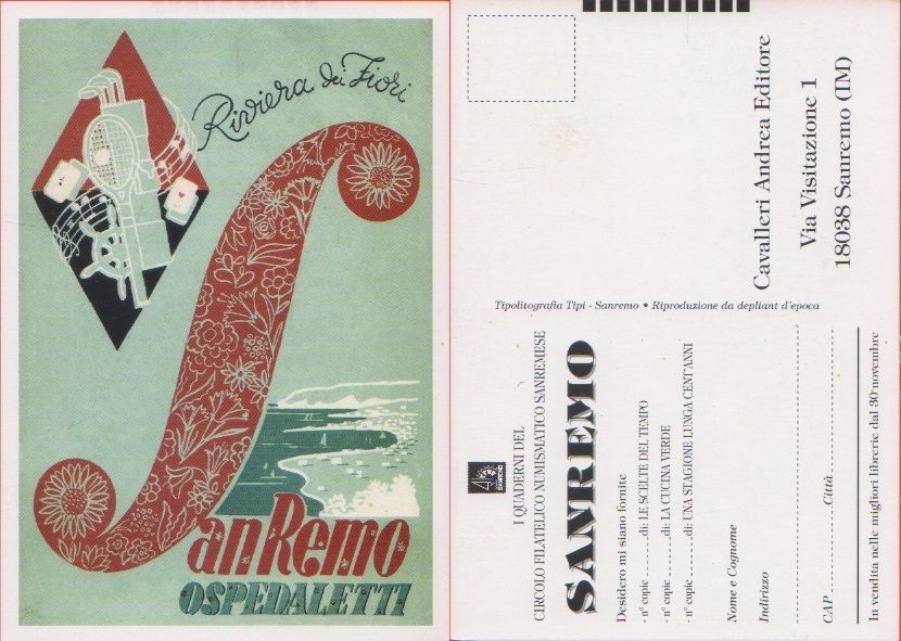 Cartolina - Quaderni del circolo filatelico numismatico sanremense