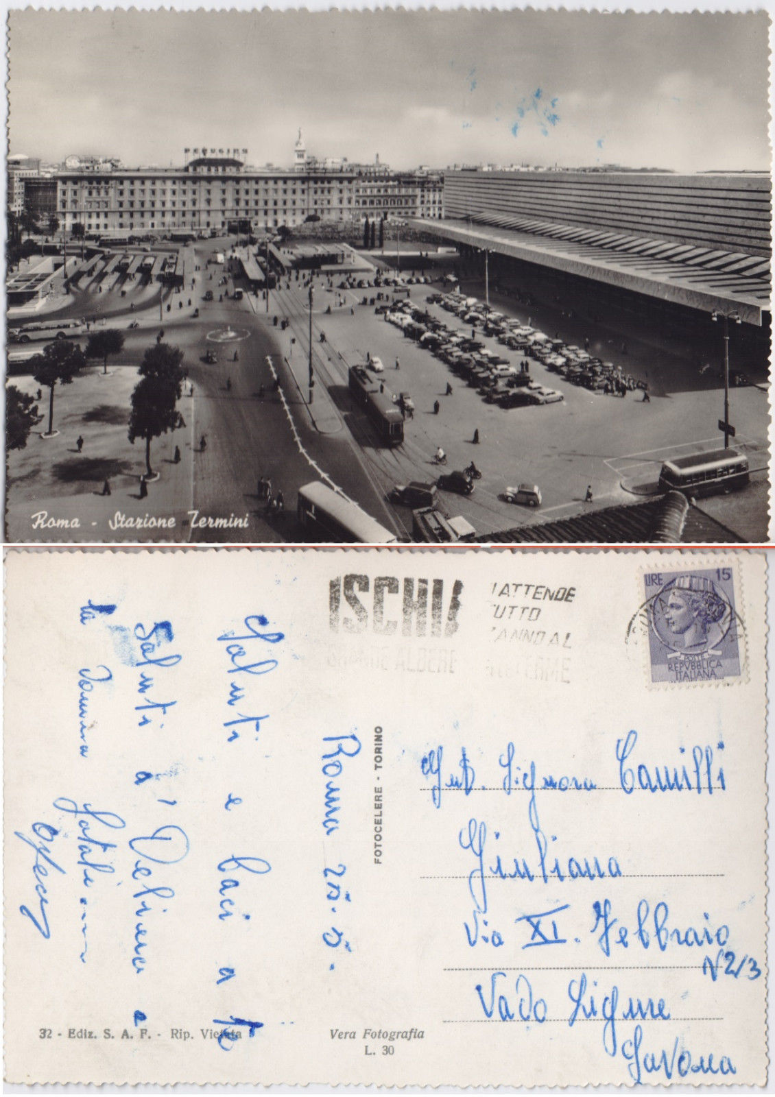 Cartolina - Roma. Stazione Termini