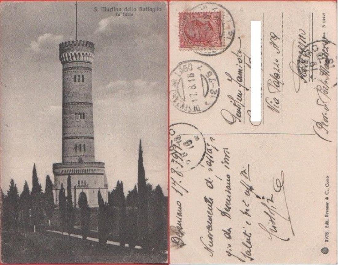 Cartolina - San Martino della Battaglia. La Torre - Viaggiata …