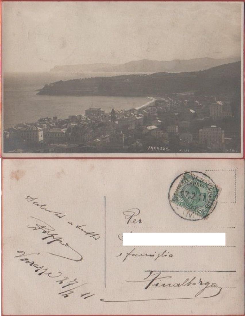 Cartolina - Varazze. Fotografica, J.Neer (Giovanni Celesia). Viaggiata 1911