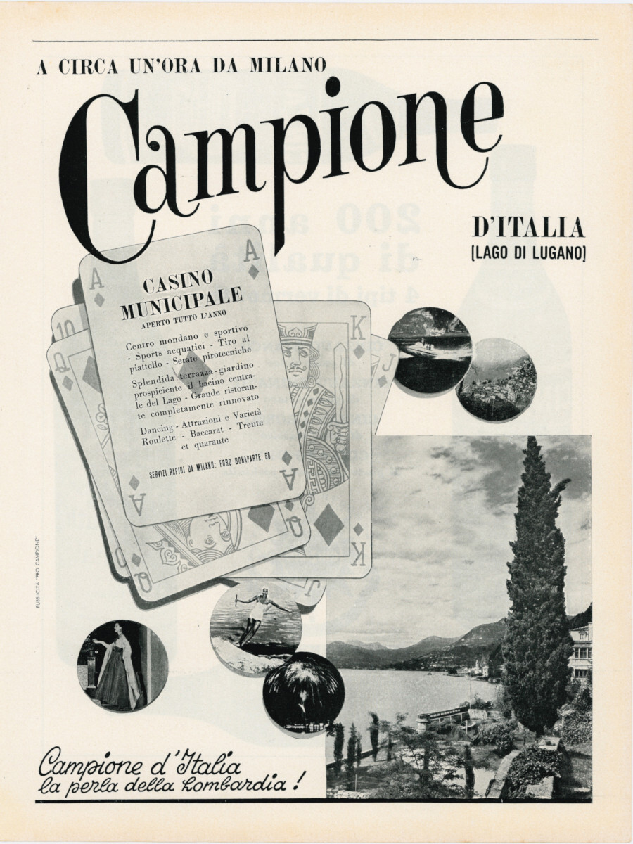 Casinò Campione d'Italia / Cinzano 200 anni di qualità. Advertising …