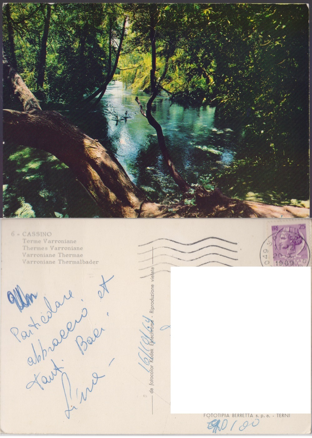 Cassino (FR). Terme Varronaine. Viaggiata 1969