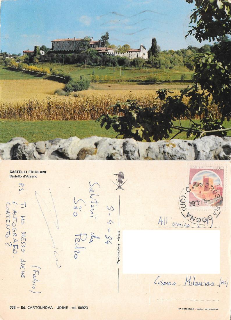 Castello d'Arcano (UD). Viaggiata 1984