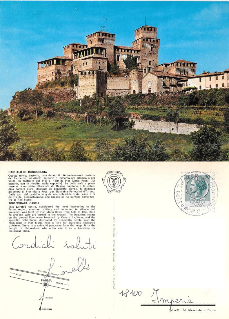 Castello di Torrechiara (PR). Viaggiata 1975