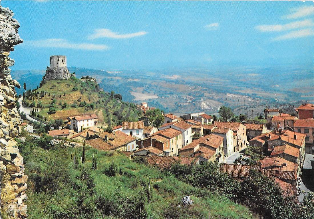 Castiglione d'Orcia (SI). Panorama e Rocca dei Salimbeni. Non viaggiata