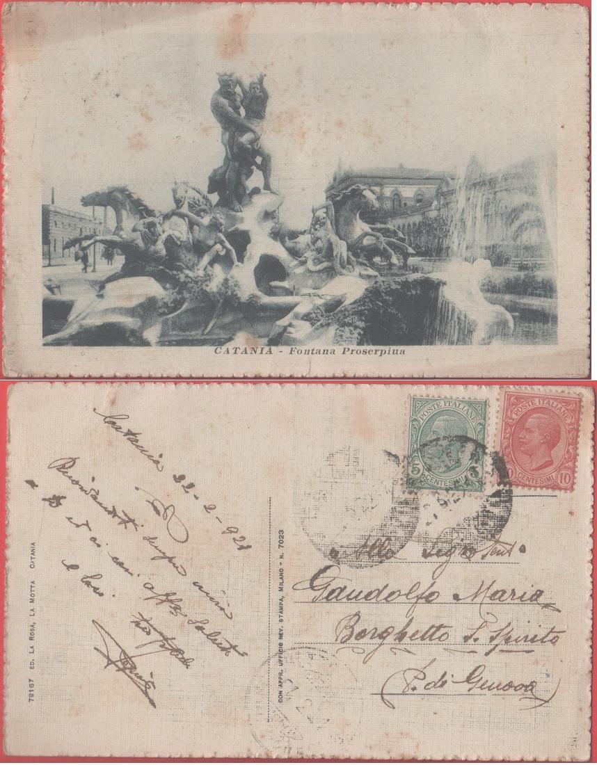Catania. Fontana Proserpina - Viaggiata 1921