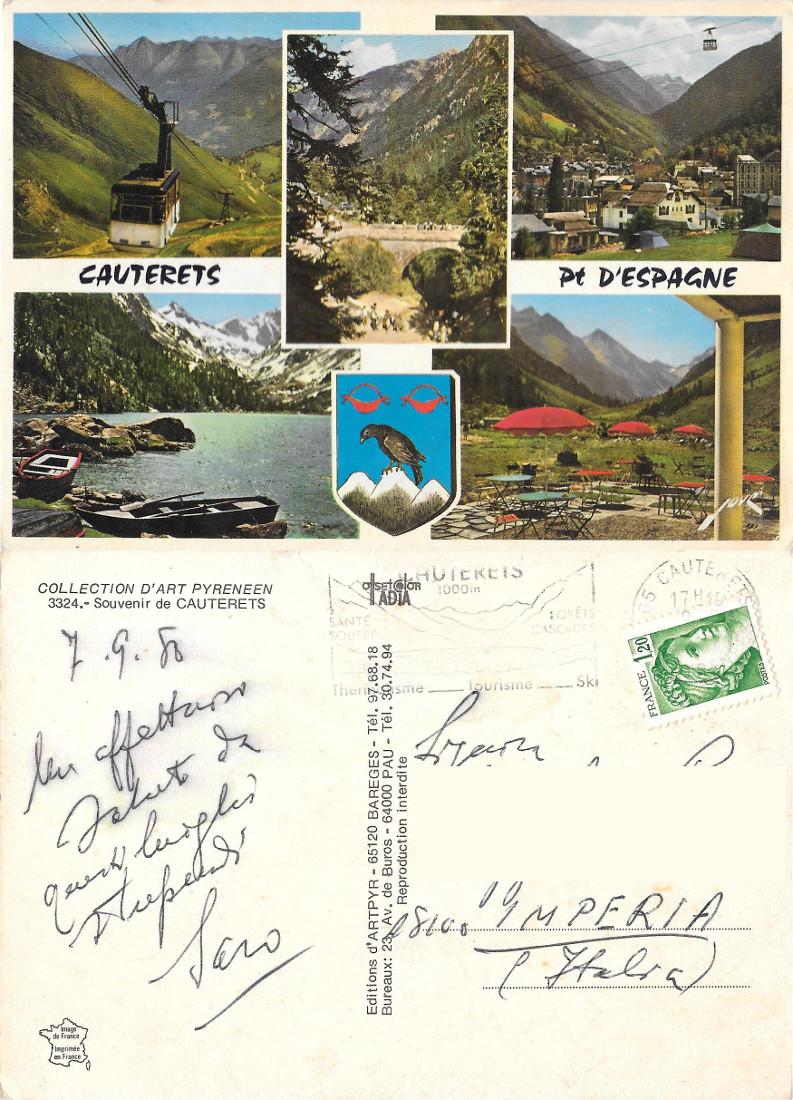 Cauterets. Pt. d'Espagne Viaggiata 1980