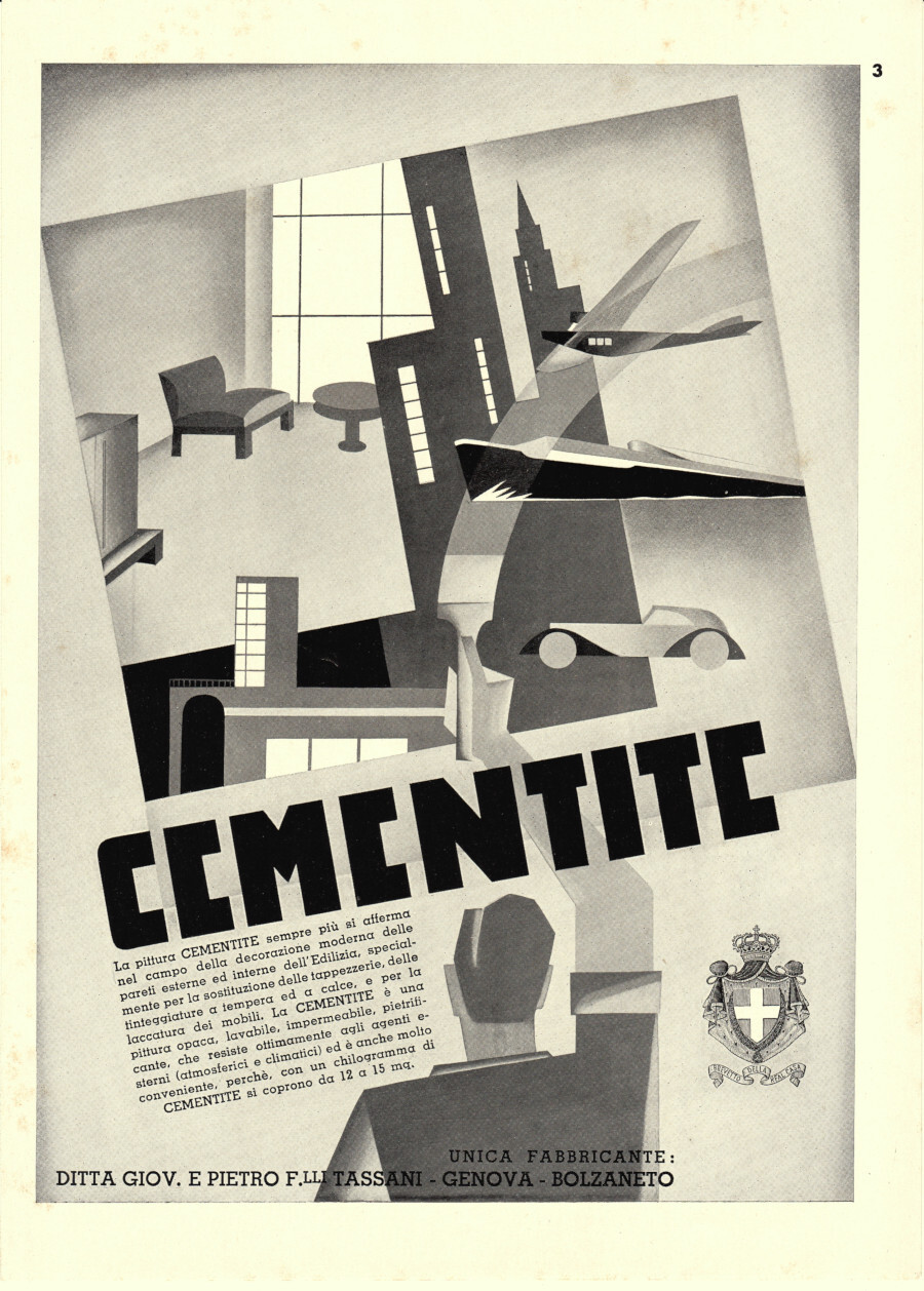 Cementite Tassani / Prodotti MEF per l'edilizia. Advertising 1937