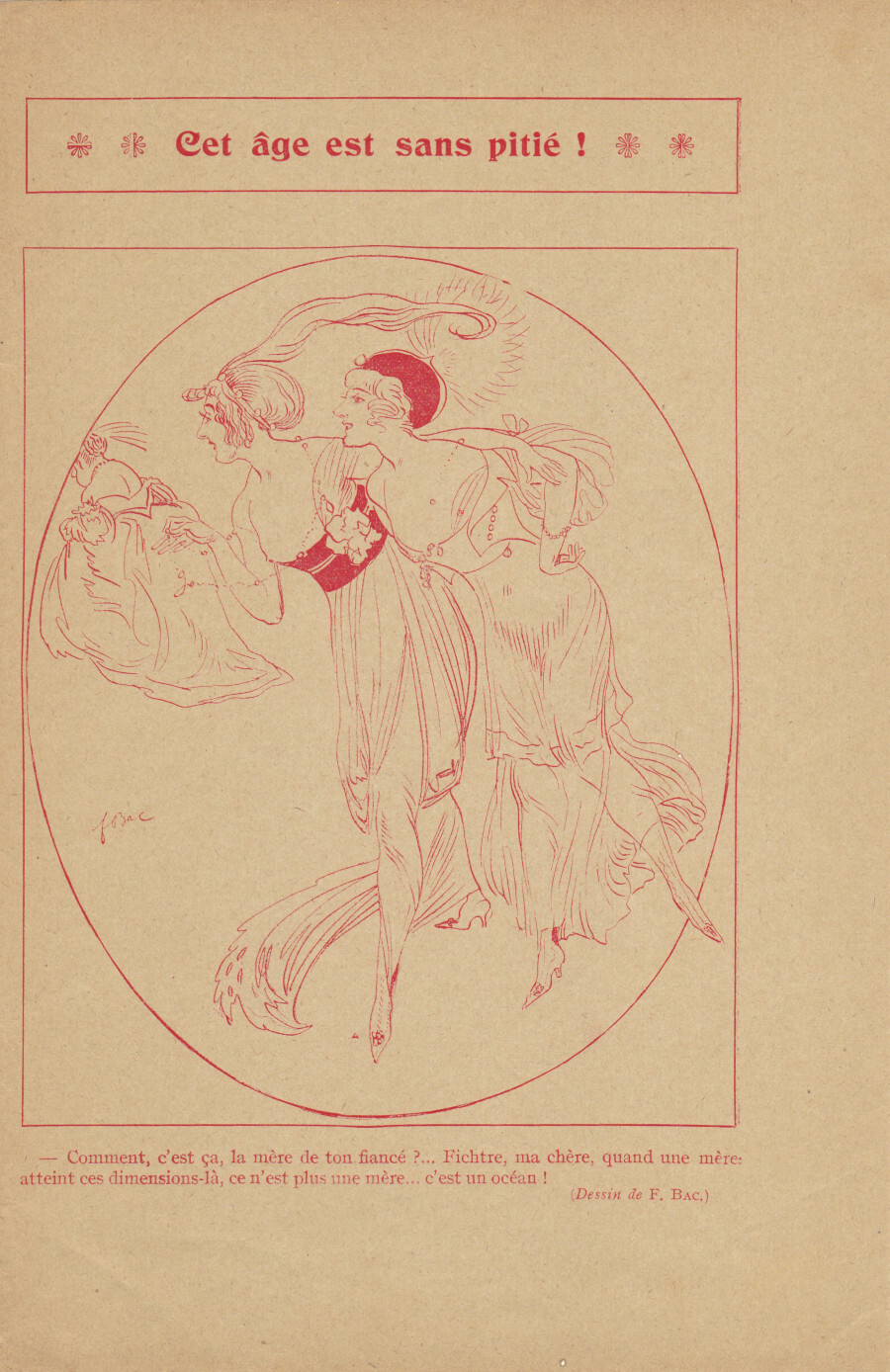 Cet age est sans pitie!. (ill. F. Bac). Stampa 1913