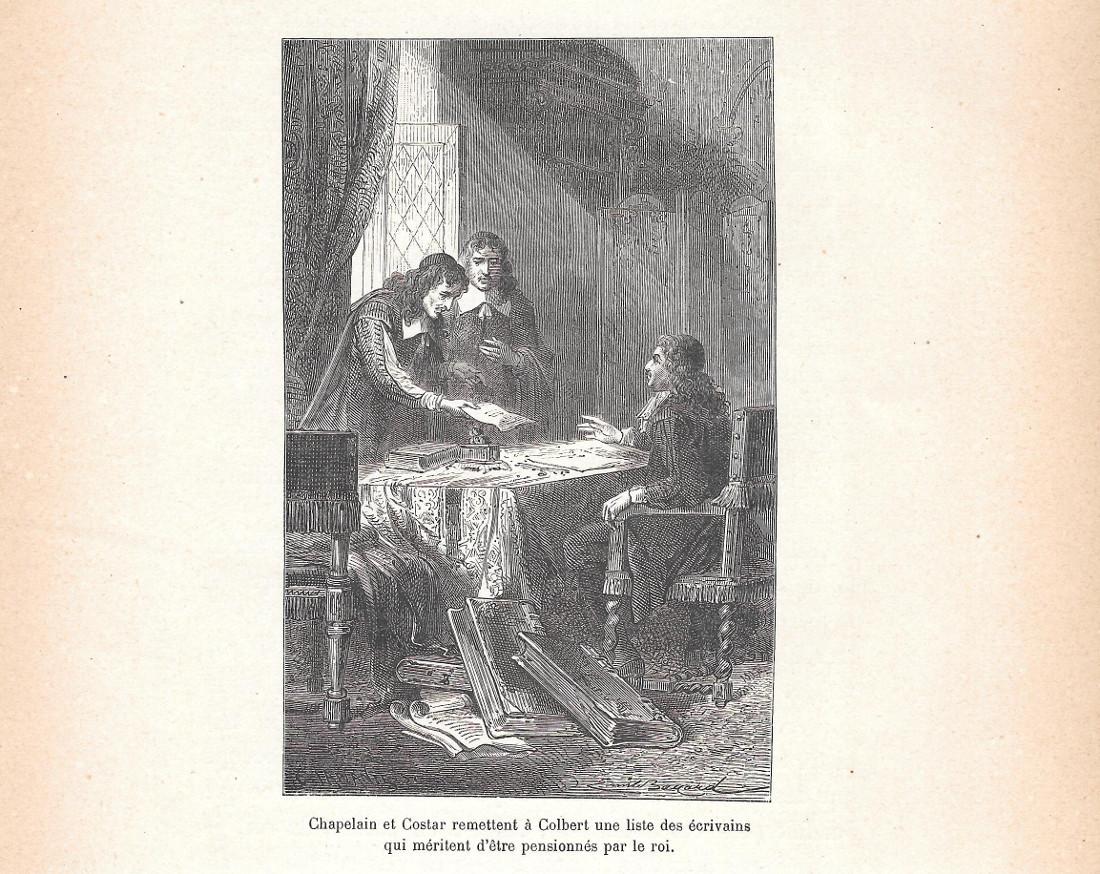Chapelain et Costar remettent a Colbert une liste des ecrivains... …