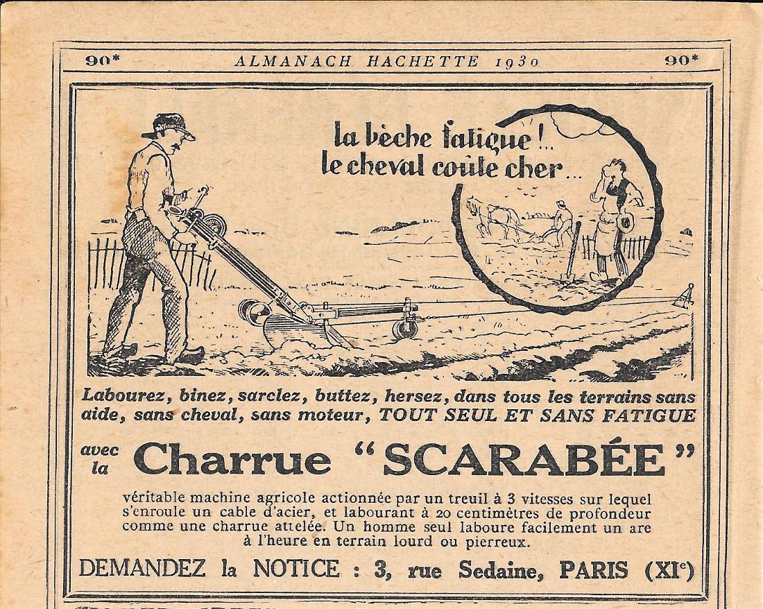Charrue Scarabée. Pubblicita 1930