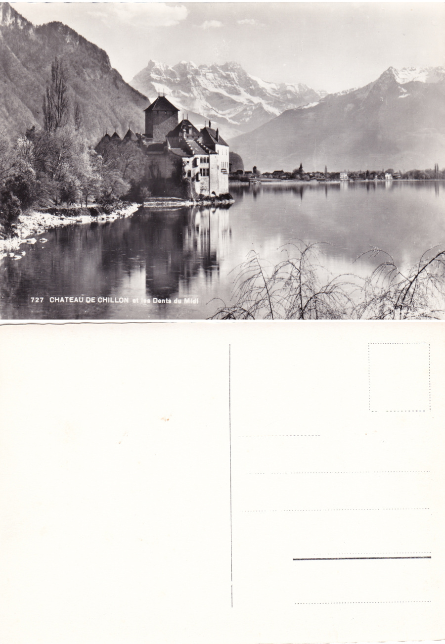 Château de Chillon et les Dents du Midi. Non viaggiata