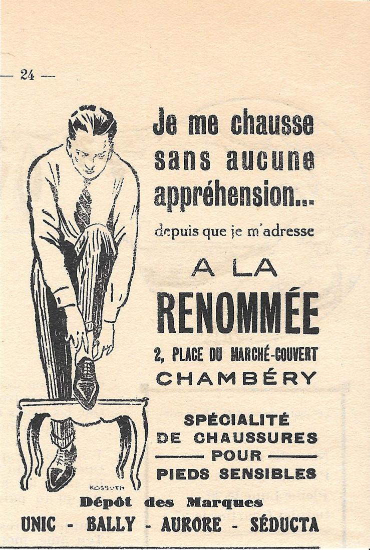 Chaussures A La Renommée, Chambery. Pubblicita 1932