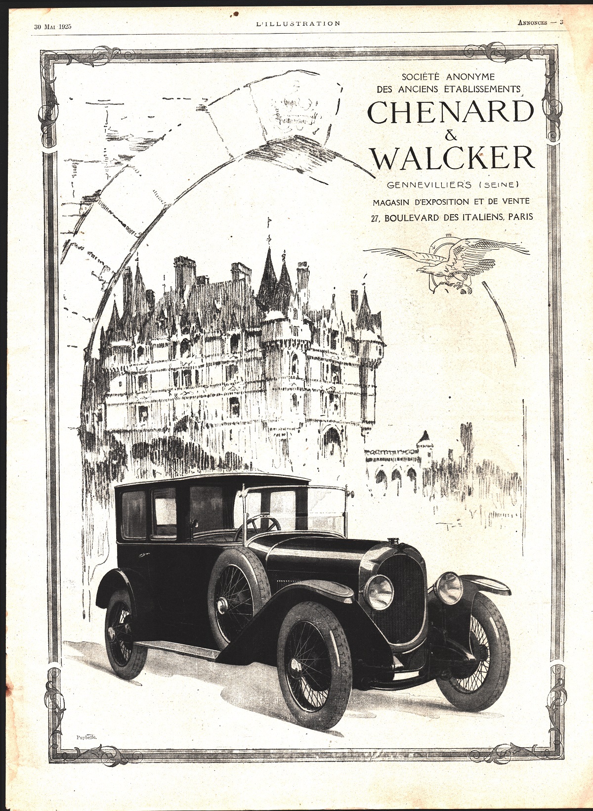 Chenard&amp;Walcker/Veedol. Advertising 1925