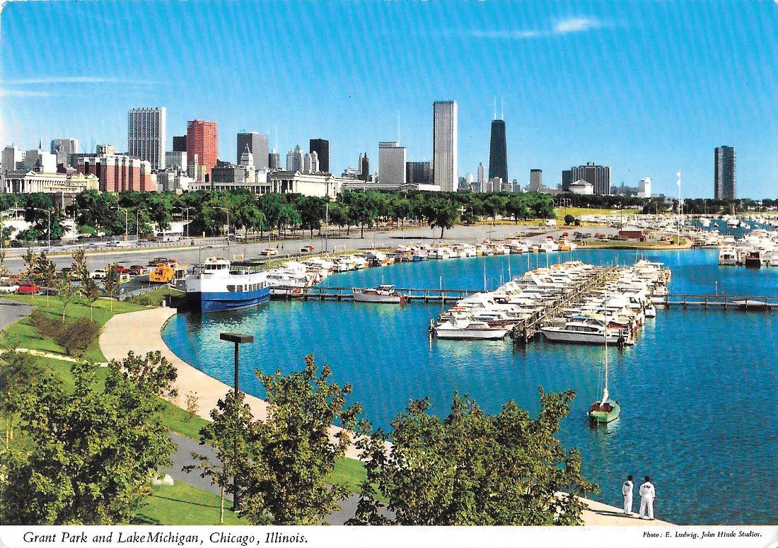 Chicago. Grand Park and Lake Michigan Non viaggiata