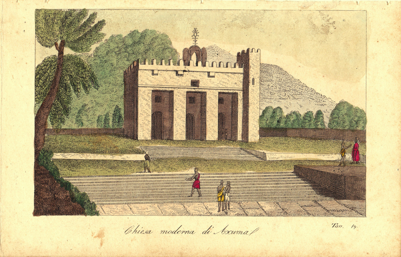 Chiesa moderna di Axumal. Stampa 1826