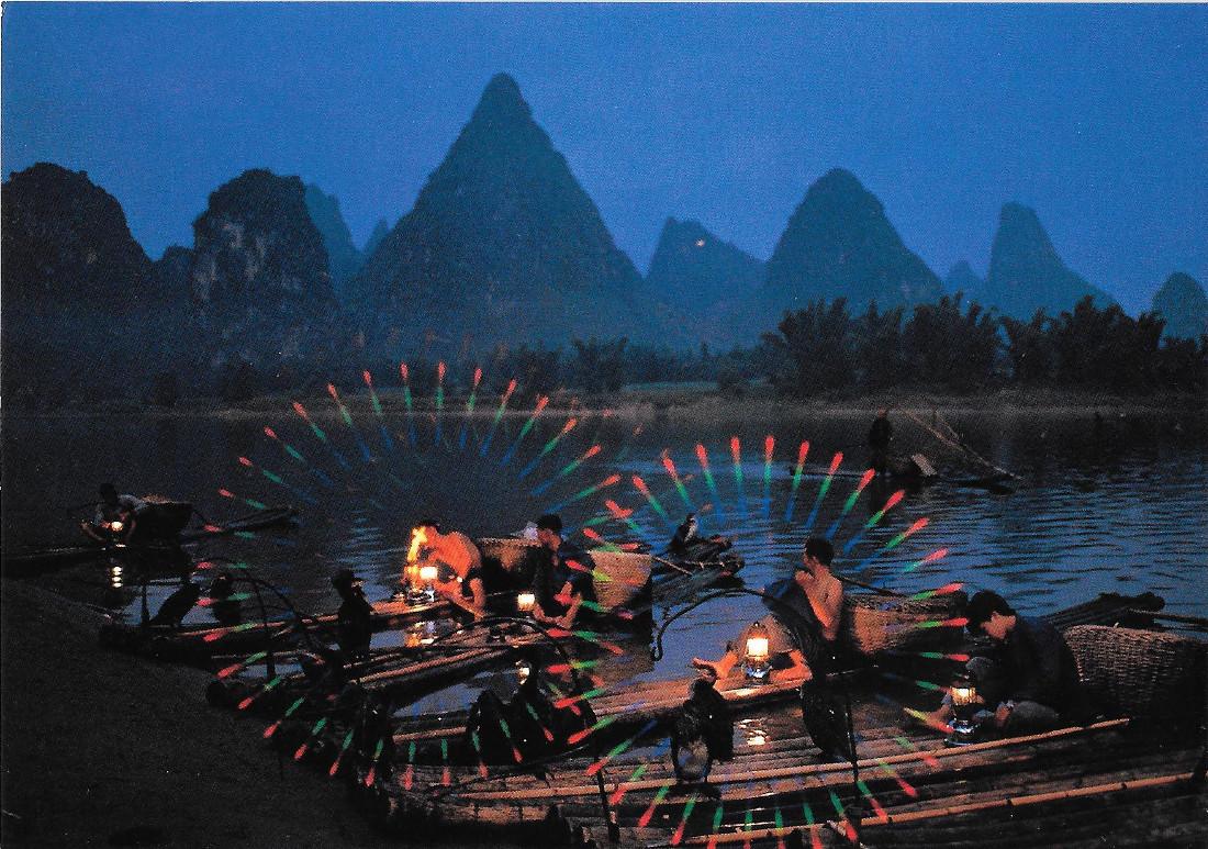 China. Guilin. Fishing at Yangshuo. Non viaggiata
