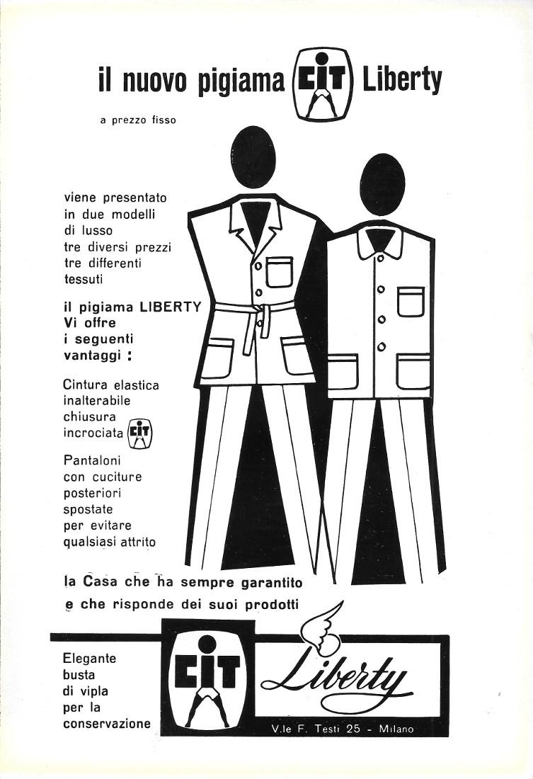 CIT. Il nuovo pigiama Liberty. Advertising 1960