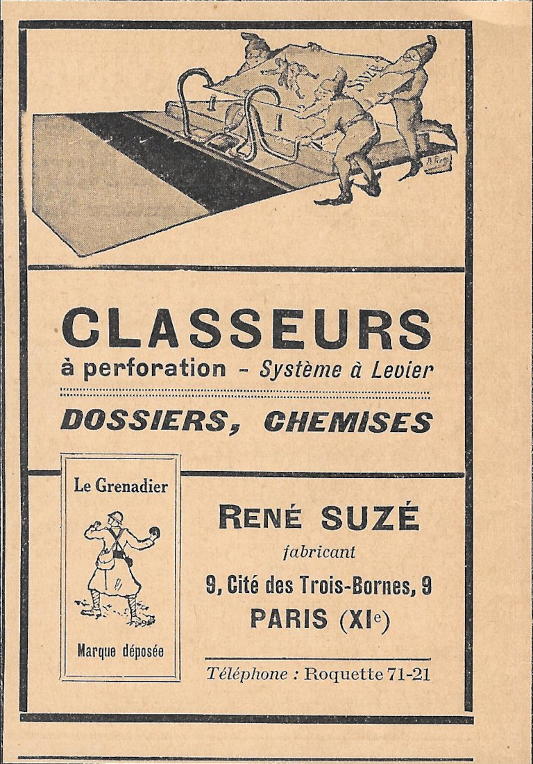 Classeurs dossiers chemises Renè Suzé - Advertising 1928