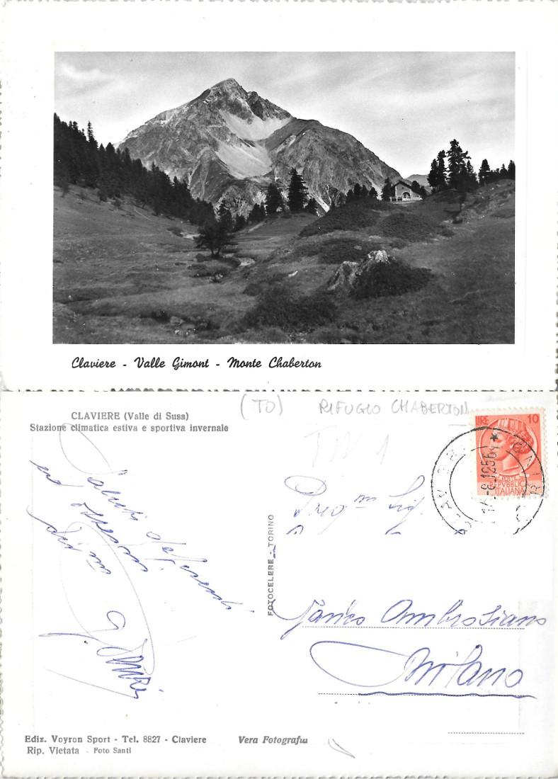 Claviere. Valle Gimont. Monte Chamberton. Viaggiata 1956