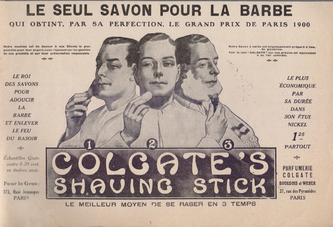 Colgate's shaving stick. Advertising 1915