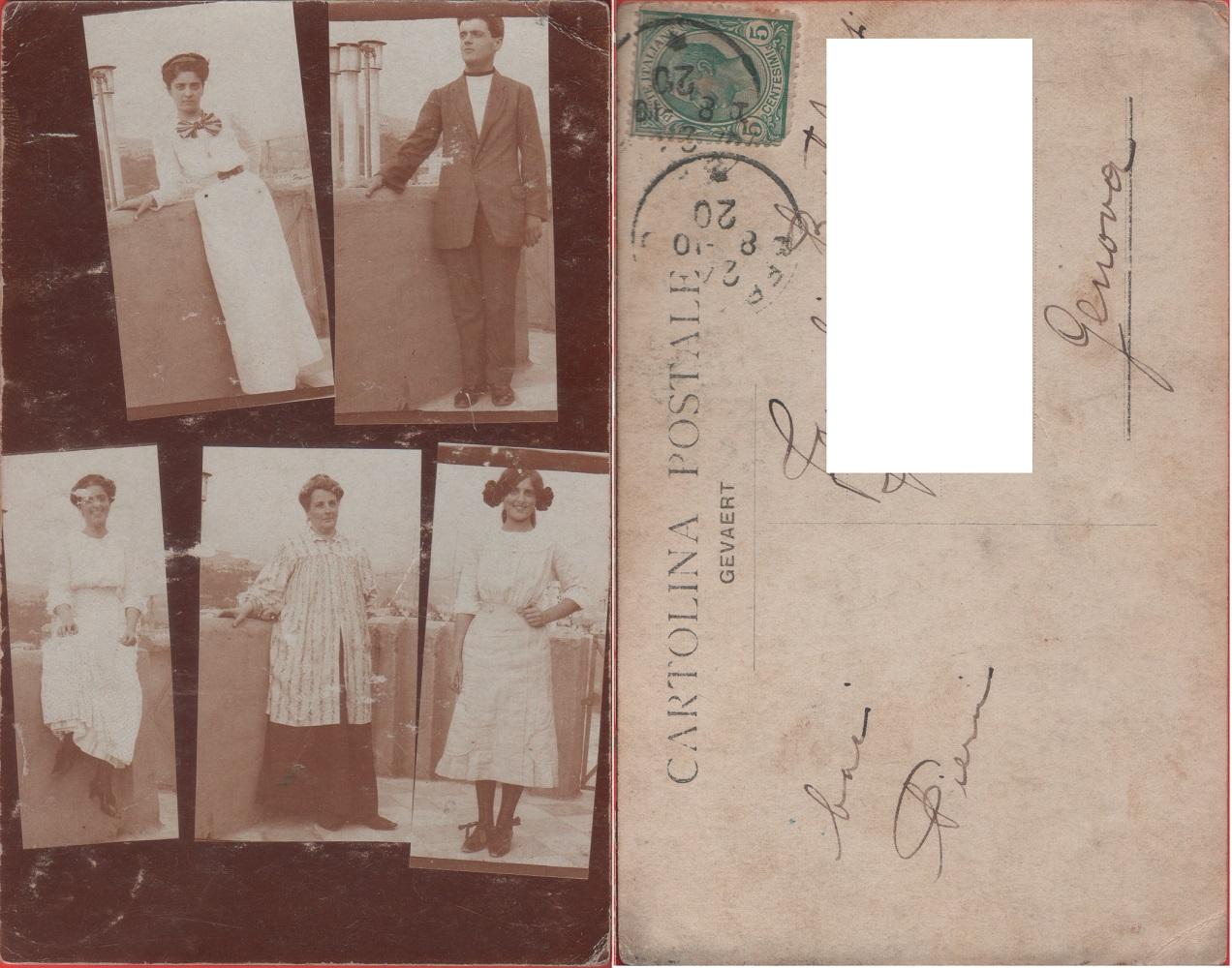 Collage famigliare. Viaggiata 1920