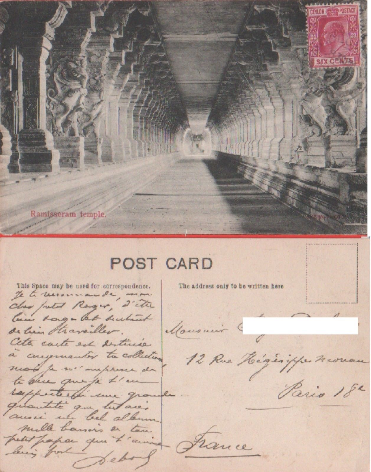 Colombo (Sry Lanka) Tempio di Ramisseram - Viaggiata 1901