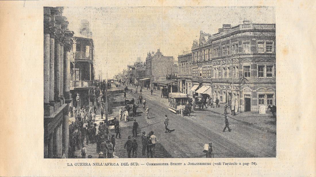 Commissioner Street a Johannesburg. Stampa 1900