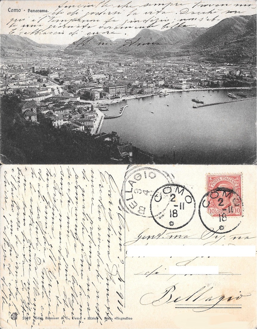 Como Panorama. Viaggiata 1918